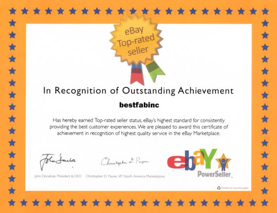 Top Rated eBay Seller - Best Fab Inc.!